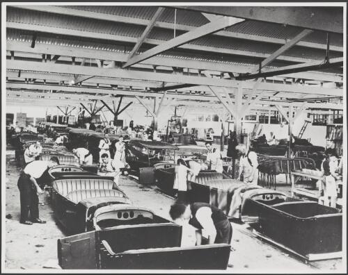 Interior view of the Holden and Frost car assembly plant, ca. 1925 [picture]