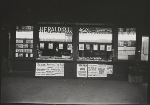 News stand on a railway station platform, Melbourne, ca. 1928 [picture]