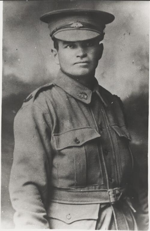 Portrait of Harold Lasseter in military uniform, ca. 1915 [picture]