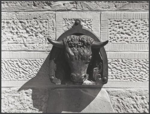 Berrima NSW, October 1994 : Bulls Head fountain on exterior of gaol wall [picture] / Reg Alder