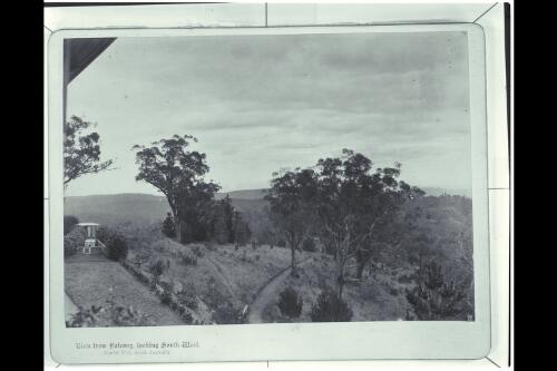 View from balcony, looking south-west, Marble Hill, South Australia [picture] / McGann