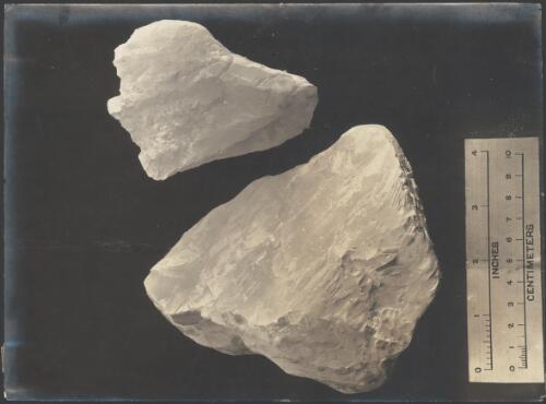 [Geological sample of a white stone, Australasian Antarctic Expedition, 1911-1914] [picture]
