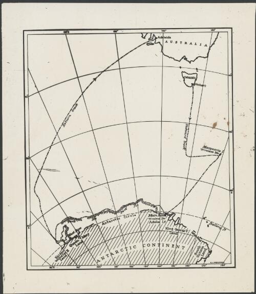 [Map showing route taken by the expedition, Australasian Antarctic Expedition, 1911-1914] [picture]