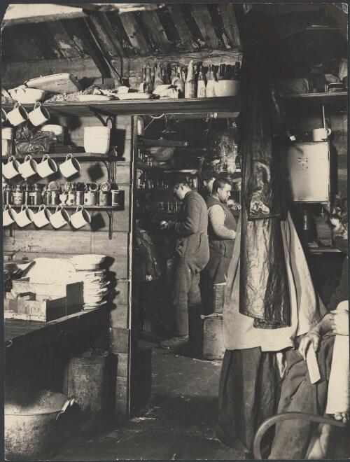 [Interior view of the kitchen area of the hut, Australasian Antarctic Expedition, 1911-1914] [picture] / [Frank Hurley]