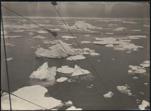 [View of floating ice from the deck of the ship, Australasian Antarctic Expedition, 1911 - 1914] [picture] / [Frank Hurley]