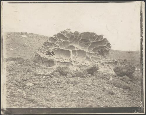 [A weathered kenyte boulder near the Winter Quarters, British Antarctic Expedition, 1907-1909] [picture]