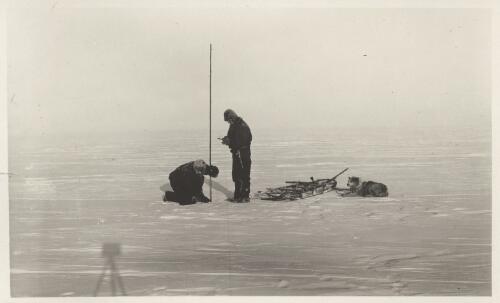 [Two members of the Western party carrying out experimental work, Australasian Antarctic Expedition, 1911-1914] [picture] / Watson