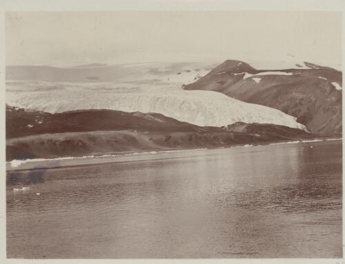 Glacier and terrace, near Cape Bird, the terrace perhaps represents an old shoreline, [British Antarctic Expedition, 1907-1909] [picture]