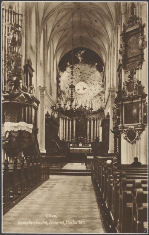 Baroque high altar in Oliwa Archcathedral, Gdansk, Poland, 1931
