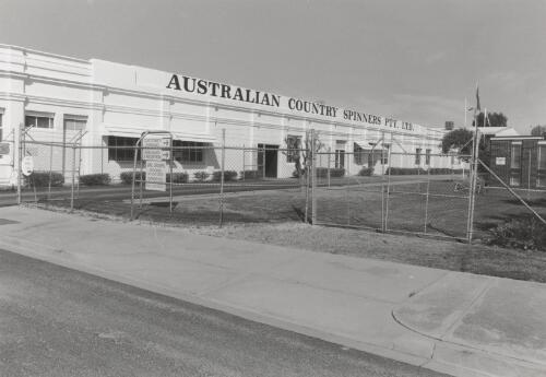 Australian Country Spinners Pty. Ltd., woollen mills. Textile Street, Wangaratta. 1994 [picture] / photography by Raymond de Berquelle