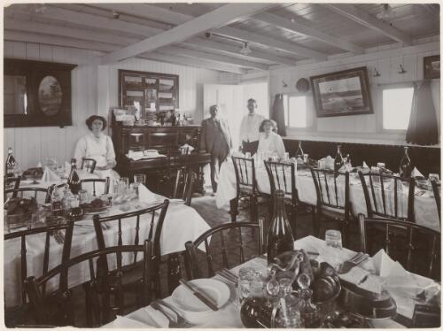 Dining room aboard the riverboat Marion, South Australia, ca. 1912 [picture]