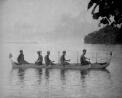 Paddling on the river, New Guinea, [between 1930 and 1937] [picture]