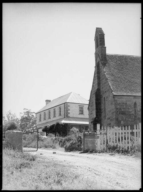 Governor Macquarie commissioned schoolhouse and St. John's Anglican Church, Wilberforce, New South Wales, 1947, 3 [picture] / E.W. Searle