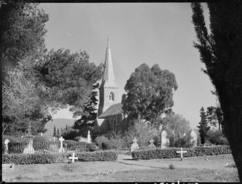 South side of St. John's Church, ANZAC Park West, Canberra, ca. 1949 [picture] / E.W. Searle