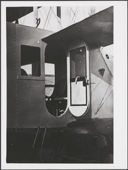 Close view of the passenger cabin of an Avro 547 triplane, Australia, ca. 1921 [picture] / E.W. Searle