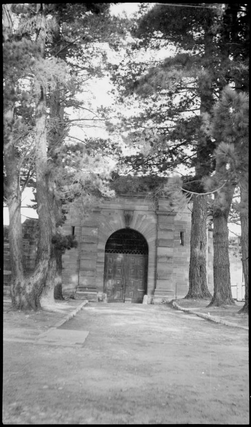 Entrance to Berrima Gaol, Berrima, New South Wales, ca. 1945, 2 [picture] / E.W. Searle