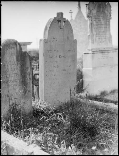 James Ruse tombstone, St. Peter's graveyard, Campbelltown, New South Wales, ca. 1935, 2 [picture] / E.W. Searle