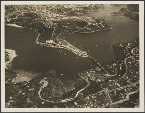 Aerial view of Spit Bridge, Middle Harbour, Sydney Harbour, ca. 1935 [picture] / E.W. Searle