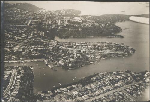 Aerial view of Mosman Bay and Little Sirius Cove, Sydney Harbour, ca. 1935 [picture] / E.W. Searle