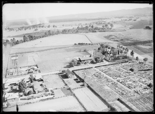 Aerial view of St. Peter's Anglican Church, Richmond, New South Wales, ca. 1945 [picture] / E.W. Searle