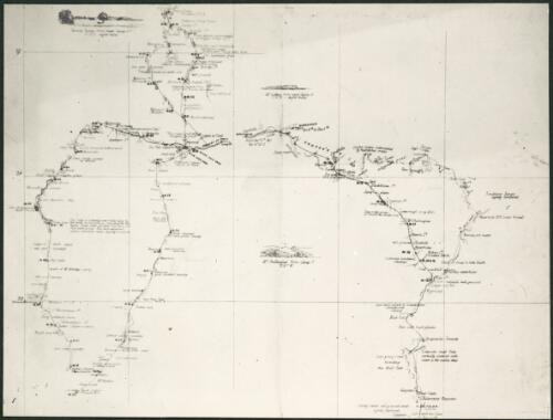 Map detailing the journey of Burke and Wills from Melbourne to the Gulf of Carpentaria, northern Australia [picture]