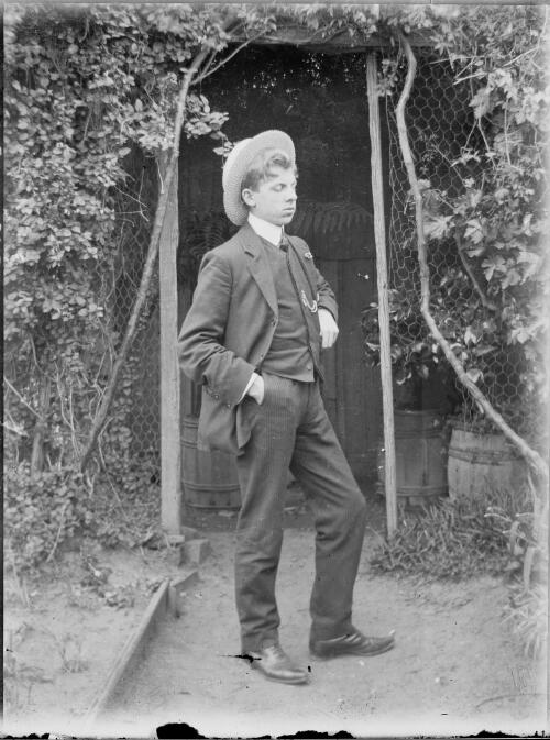 Man wearing a boater hat, Australia, ca. 1900, 3 [picture]