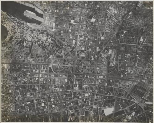 Aerial mosaic of Sydney city, ca. 1939 [picture] / E.W. Searle