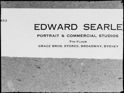 E.W. Searle's name plate from Grace Brothers store, Sydney, ca. 1947 [picture] / E.W. Searle