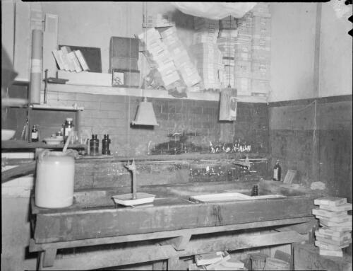 Processing area of E.W. Searle's photographic studio, Grace Brothers Store, Grose Street, Broadway, Sydney, ca. 1948, 1 [picture] / E.W. Searle