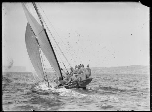 Sailing boat Mississippi on Sydney Harbour, ca. 1935 [picture] / E.W. Searle