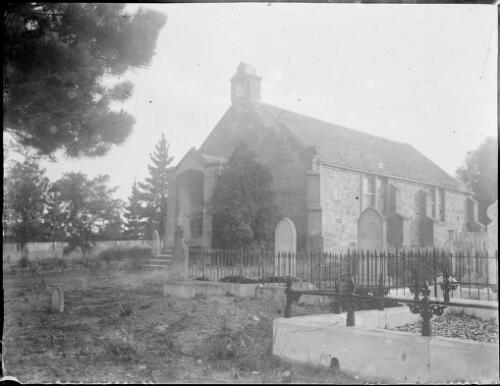 Unidentified church and graveyard, Australia, ca. 1945 [picture] / E.W. Searle