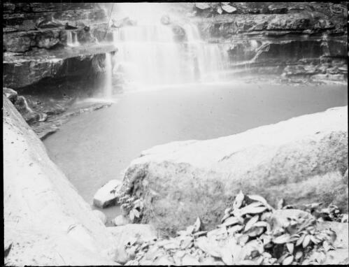 Waterfall and rocks, Australia, ca. 1935, 1 [picture] / E.W. Searle