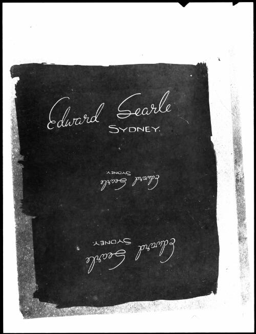 Samples of E.W. Searle's signature, Sydney, ca. 1935, 2 [picture] / E.W. Searle