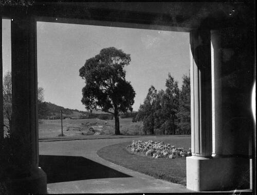 View from the front door of the Governor-General's residence, Yarralumla, Canberra, ca. 1949 [picture] / E.W. Searle