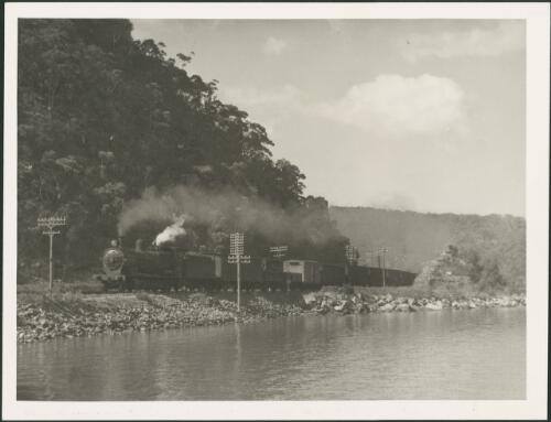 Goods train, near Brooklyn, Hawkesbury River region, New South Wales, ca. 1935, 1 [picture] / E.W. Searle