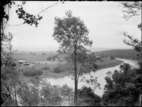 View across a river of a farm, Goulburn, New South Wales, ca. 1935, 2 [picture] / E.W. Searle