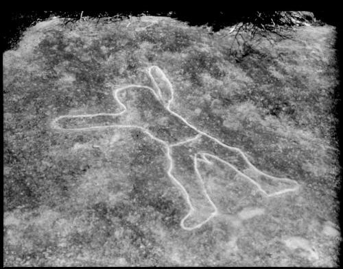 Rock carving of a human form, Sydney region, ca. 1950, 4 [picture] / E.W. Searle