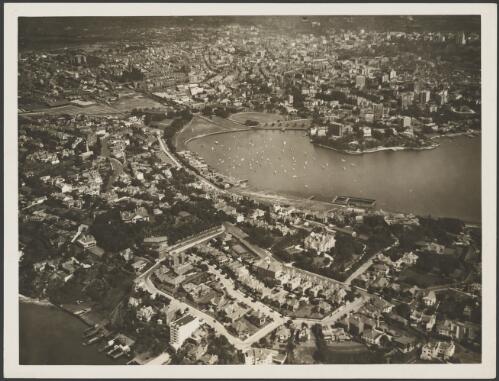 Aerial view of Rushcutter's Bay, Sydney Harbour, ca. 1945 [picture] / E.W. Searle