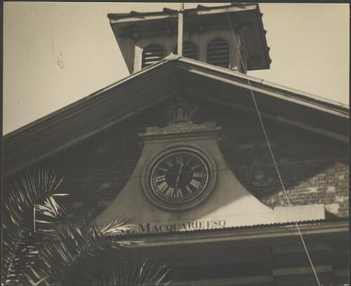 Clock, Hyde Park Barracks, Macquarie Street, Sydney, ca. 1935 [picture] / E.W. Searle