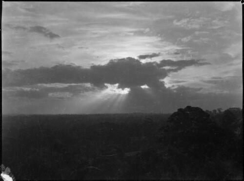 Aerial view of sun behind a cloud, New South Wales, ca. 1945, 1 [picture] / E.W. Searle