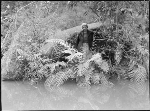 Mrs Searle in the bush, Oxford Falls, Sydney, 1945, 1 [picture] / E.W. Searle