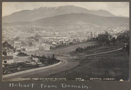 Hobart, from the exhibition building, Tasmania, ca. 1894 [picture] / Beattie, Hobart