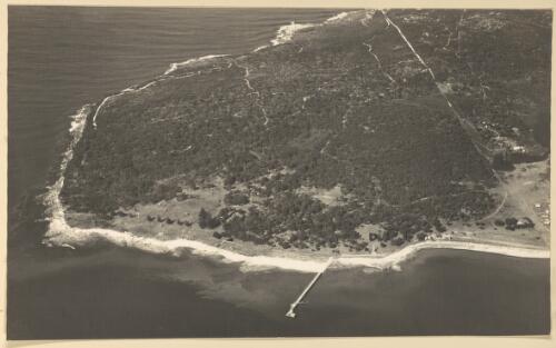 [Aerial view of the Kurnell Peninsula and Captain Cook's memorial obelisk, New South Wales] [picture] / E. W. Searle