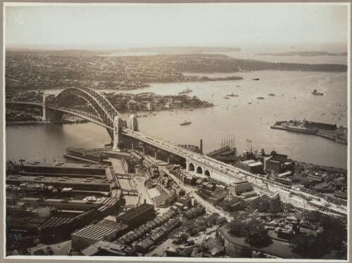 Official air views of the opening celebrations of the Sydney Harbour Bridge, 19 March, 1932 [picture] / Photographed by E.W. Searle