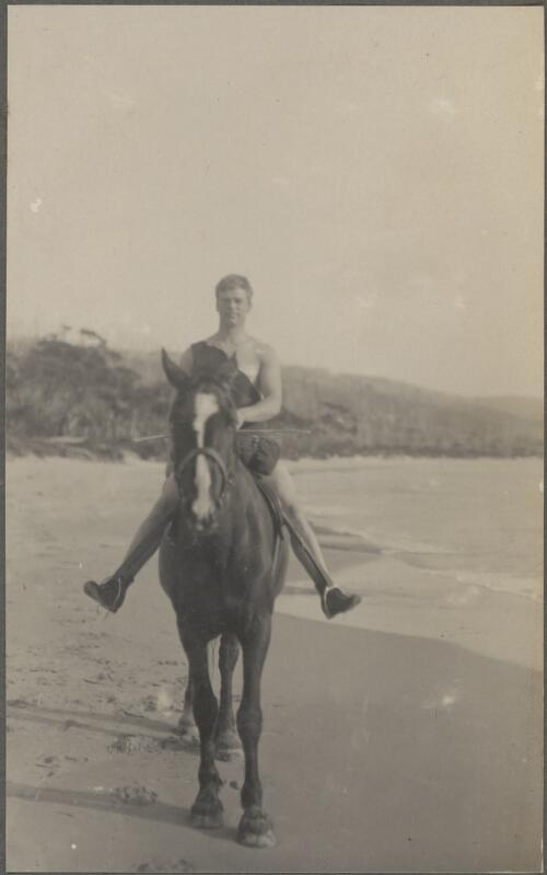 Man on a horse at Safety Cove, Port Arthur, Tasmania, Easter 1913 [picture]
