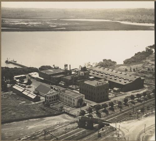Aerial view of industrial facility, Sydney region, ca. 1940 [picture] / E.W. Searle