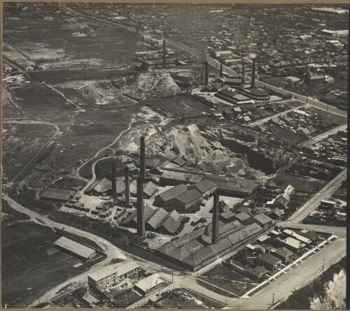 Aerial view of a brickworks at Alexandria, Sydney region, ca. 1940 [picture] / E.W. Searle