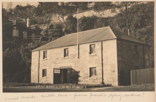 Convict barracks at Kirribilli House, New South Wales [picture] / E.W. Searle