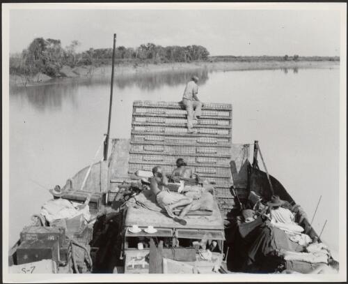 Lee's barge with our equipment going down the East Alligator River, November 1948 [picture] / Frank M. Setzler