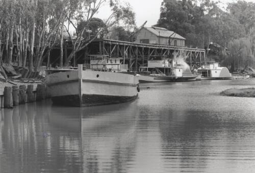 View of the old port from the Murray River bank. Echuca, 1994 [picture] / photography by Raymond de Berquelle
